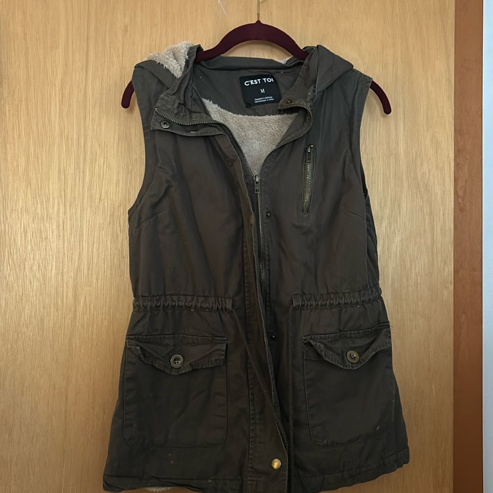 Vegan C’est Toi Fleece Lined Hooded Warm Vest